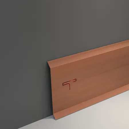 Polished silver mesh skirting profiles for interiors