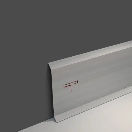 skirting profile in silver mirror finish for modern interiors