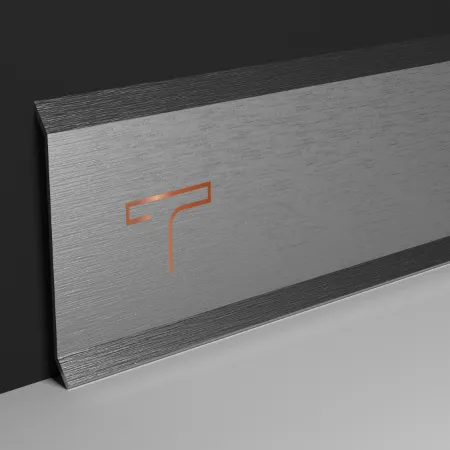 Durable SC1 skirting trim in hairline finish, ideal for commercial spaces.