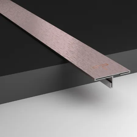 A sleek stainless steel t patti or t profile for a minimalist interior